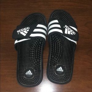 Adidas sandals black and white